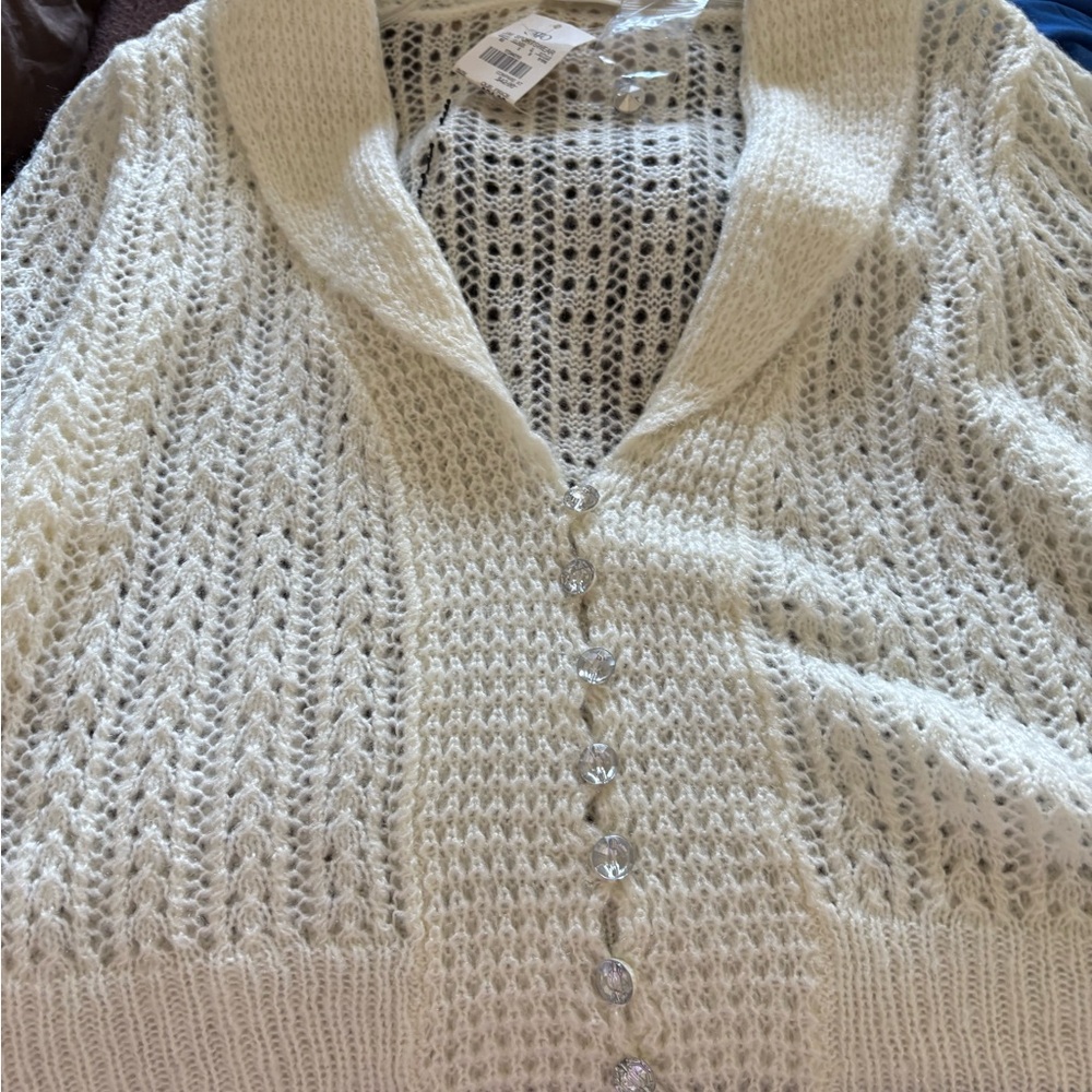 Cato Cream Button-Up Cardigan - Picture 7 of 8